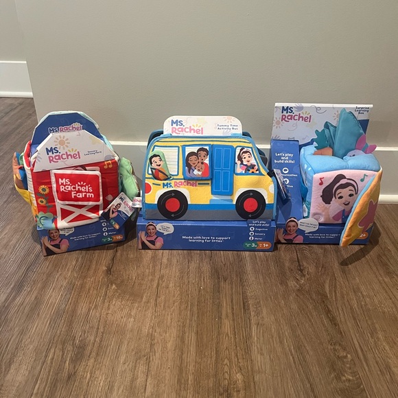 Gund | Toys | Ms Rachel Tummy Time Bus Learning Cube Barn | Poshmark
